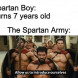 Spartan boy meme