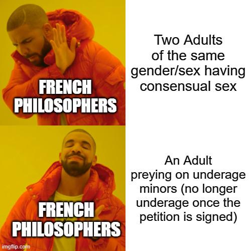 French philosophers being edgy...also illegal btw
