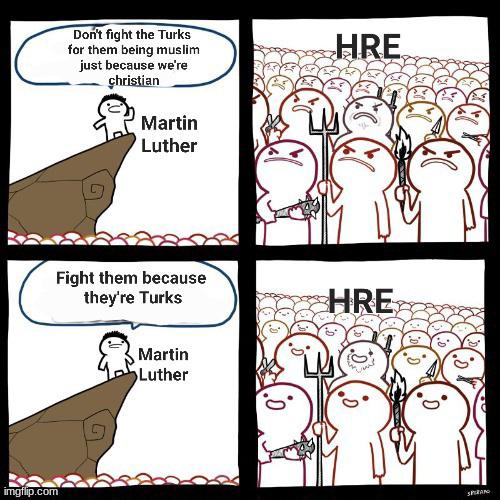 Martin Luther being German