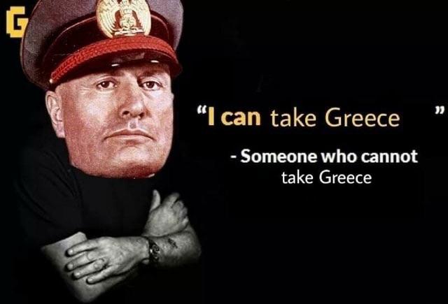 Mussolini "taking" Greece