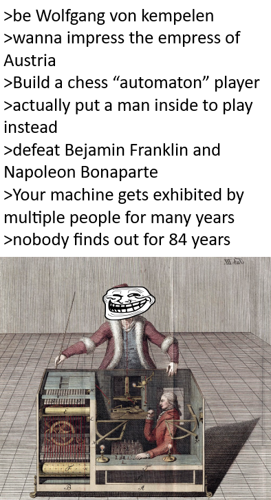 The biggest madlad of 1770 and the Mechnical Turk